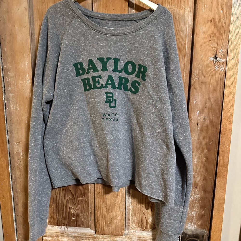 Pressbox Gray Baylor Bears Women's Crew Neck Sweater